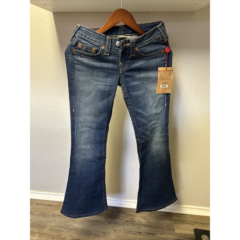 True Religion Carrie Low Rise Flare Jeans Sz 26 Brand NWT WQ1K75BCS
